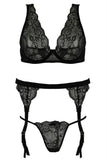 Lux Lace Garter Set in S-M