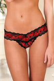 Crotchless Lace V-Thong in M-L