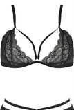 Crave Me Bra, Garter and G-String Set in M-L