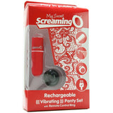 Vibrating Panty Set with Remote Ring in Red