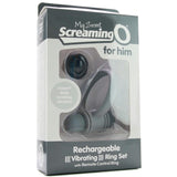 For Him Remote Vibrating Ring Set in Grey