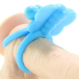 Charged Monarch 10X Silicone Butterfly Vibe Ring in Blue