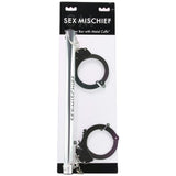 Sex & Mischief Spreader Bar with Metal Cuffs in Silver