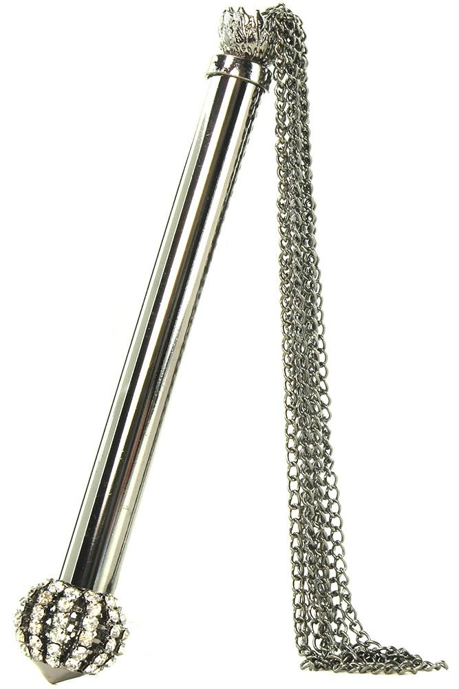 Midnight Jeweled Gunmetal Chain Tickler