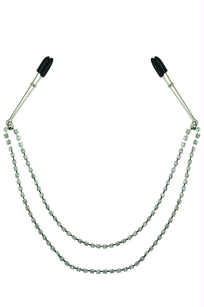 Midnight Bling Crystal Chain Tweezer Clamps