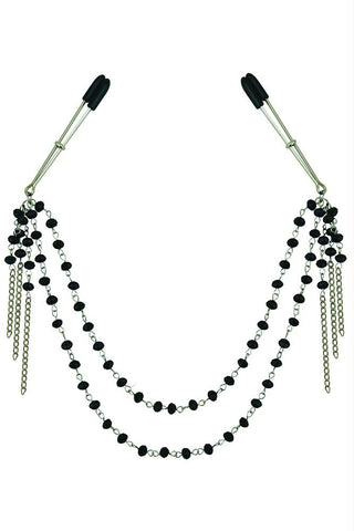 Midnight Black Onyx Jeweled Tweezer Clamps
