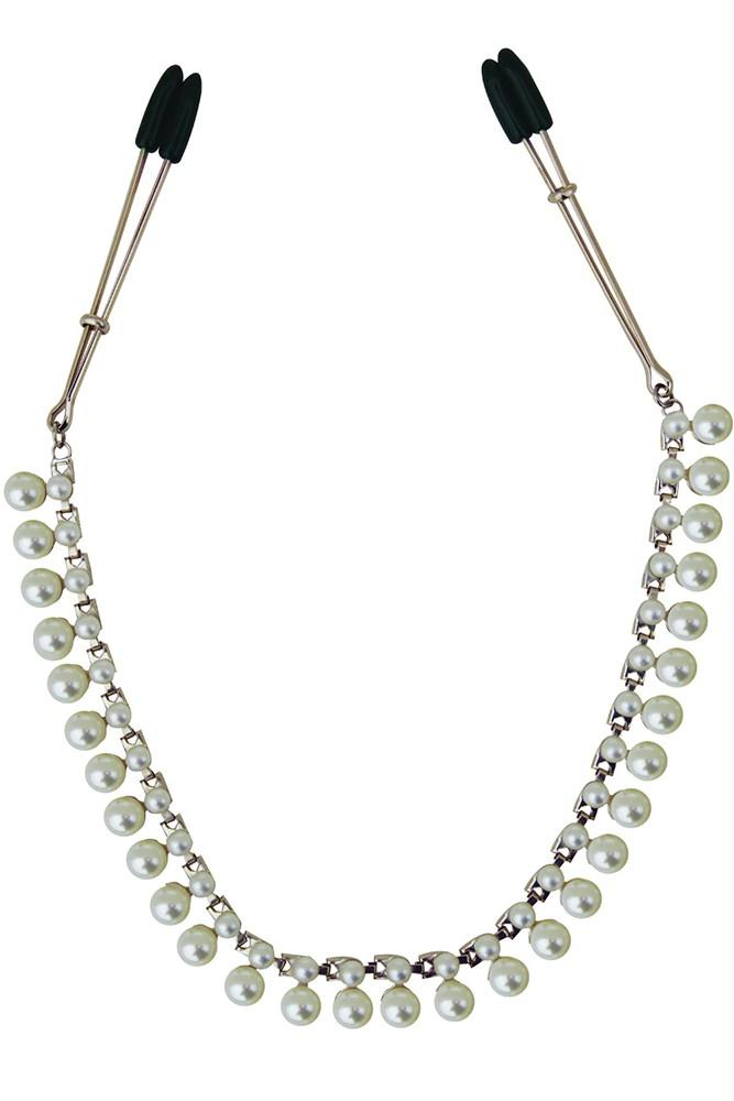 Midnight Pearl Chained Tweezer Clamps