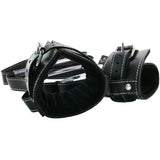 Edge Leather Hand Grip Wrist Cuffs in Black