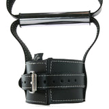 Edge Leather Hand Grip Wrist Cuffs in Black