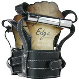 Edge Leather Hand Grip Wrist Cuffs in Black