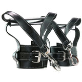 Edge Leather Hand Grip Wrist Cuffs in Black
