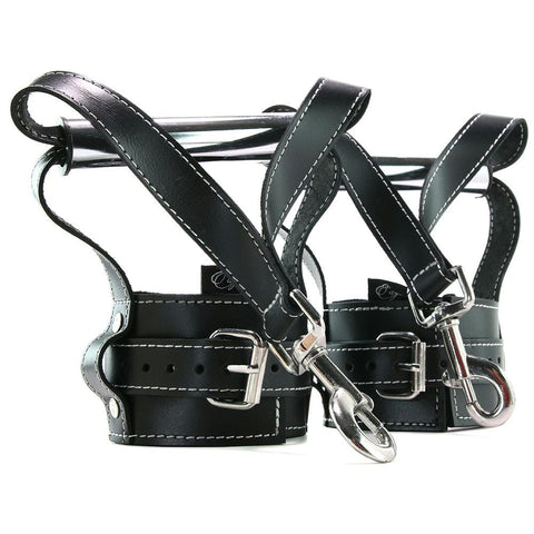 Edge Leather Hand Grip Wrist Cuffs in Black