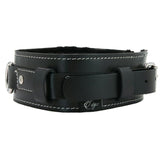 Edge Lined Leather Collar in Black