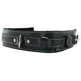 Edge Lined Leather Collar in Black