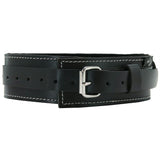 Edge Lined Leather Collar in Black