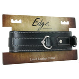 Edge Lined Leather Collar in Black