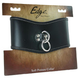Edge Leather Soft Posture Collar in Black
