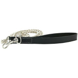 Edge Leather and Chain Leash in Black
