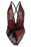 Romantic Red Galloon Lace Teddy in OS