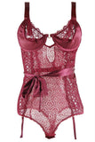 Merlot Geo Lace Teddy in 1X-2X