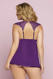 Violet Paisley Babydoll and Thong in 3X-4X