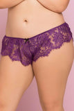 Purple Eyelash Lace Boxer in 3X-4X