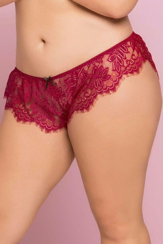 Merlot Eyelash Flutter Panty in 1X-2X