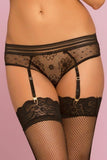 Black Lace & Dot Mesh Panty in XL
