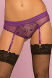 Purple Lace & Dot Mesh Panty in M