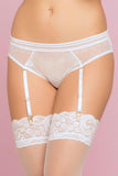 White Lace & Dot Mesh Panty in XL