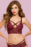 Merlot Rose Galloon Lace Bralette in S