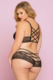 Black Rose Galloon Lace Bralette in 3X-4X