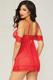 Cardinal Flutter Sleeved Babydoll & Thong in S
