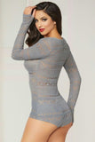 Heather Grey Geometric Knit Romper in S