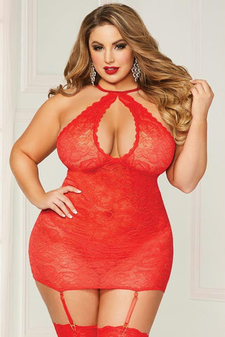 Cardinal Rose Lace Chemise in OSXL