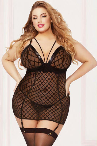 I Want You Black Chemise in 3X-4X