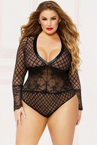 I Want You Black Bodysuit in 3X-4X