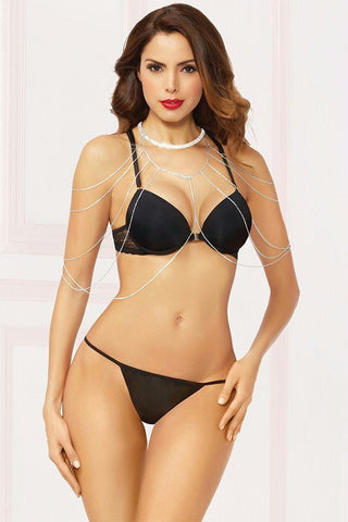 Drape Away Rhinestone Body Chain in Silver
