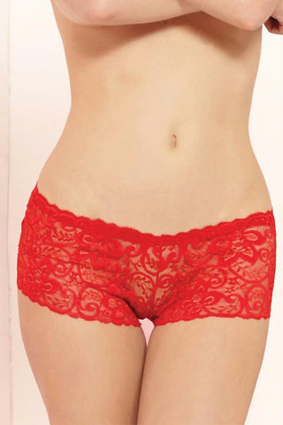 Romantic Red Lace Boyshort in S