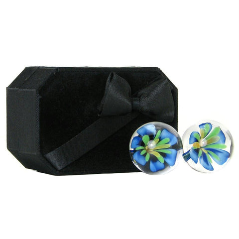 CyberGlass Ben Wa Balls in Blue Blossom